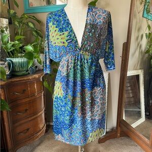 5th & Love Multicolor V-Neck Women Dress, size XL
